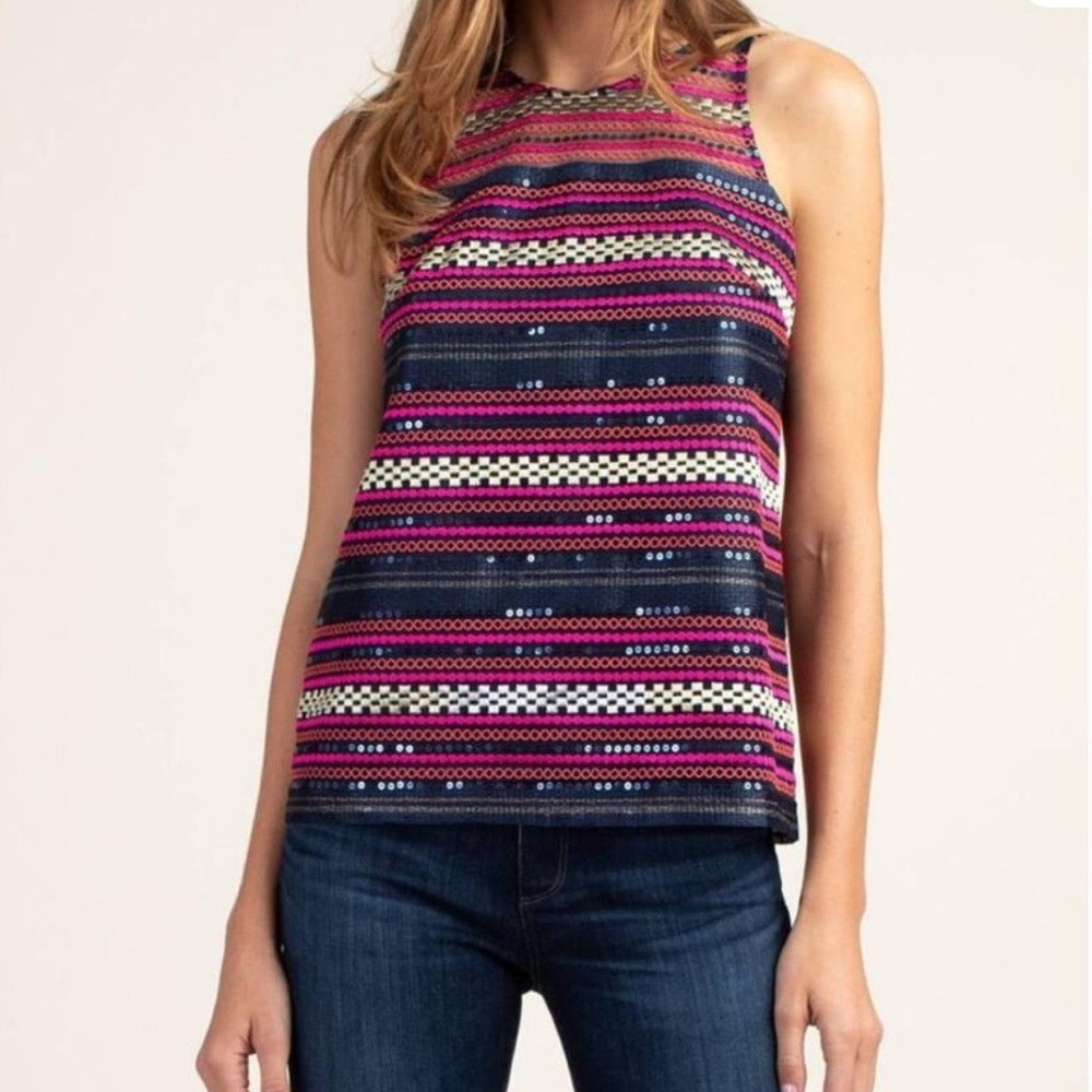 Trina Turk Jet Set Jungle Aracari Sleeveless Top